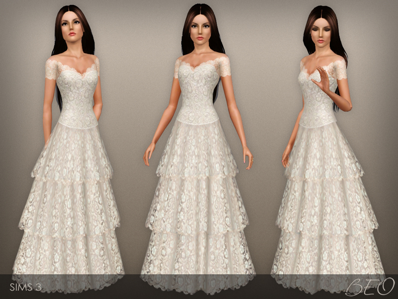 Wedding dress 38 for Sims 3 by BEO (2)